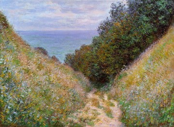  pour Oil Painting - The Path at La Cavee Pourville Claude Monet Impressionism Flowers